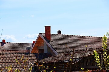 Tiled roofs of rural houses