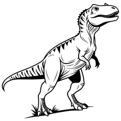 tyrannosaurus rex dinosaur of white and black