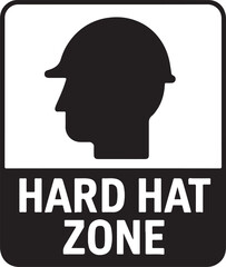 Silhouette vector of hard hat zone warning icon, perfect for construction safety signs, alerts, and hazard areas.
