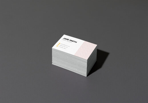 Mockup of Simple Stack of Blank business Cards
