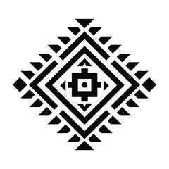 Fototapeta premium Vibrant cartoon Aztec pattern showcasing intricate geometric designs