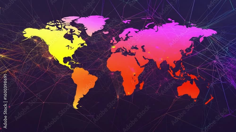Poster global network map