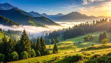 Misty Mountain Sunrise