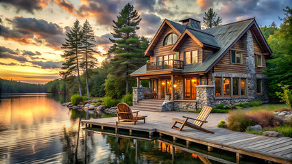 Obraz premium Modern Minimalist Luxury Home Featuring Sleek Design