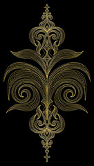 screensaver for phone Golden line art on black background, elegant and luxury style