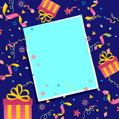 Birthday party banner template with birthday item