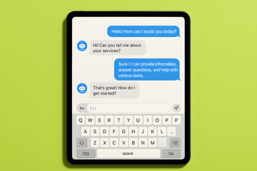 Modern AI Chatbot Interface Displayed on a Screen for Customer Service and Support