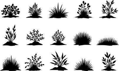 trees, nature, silhouette vector bundle