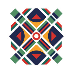 Obraz premium Intricate South African Ndebele Art Pattern Featuring Vibrant Geometric Shapes