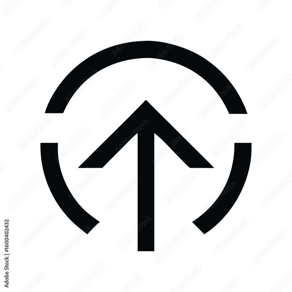 Poster Bold Upward Arrow Encapsulated Within Broken Circle