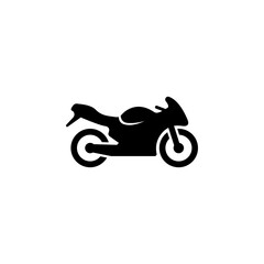 Obraz premium Simple black motorcycle icon. Minimalist design for transport and vehicle concepts