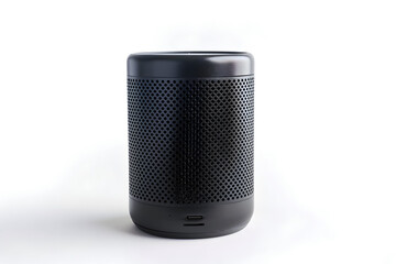 Black mini wireless Bluetooth speaker isolated on a white background