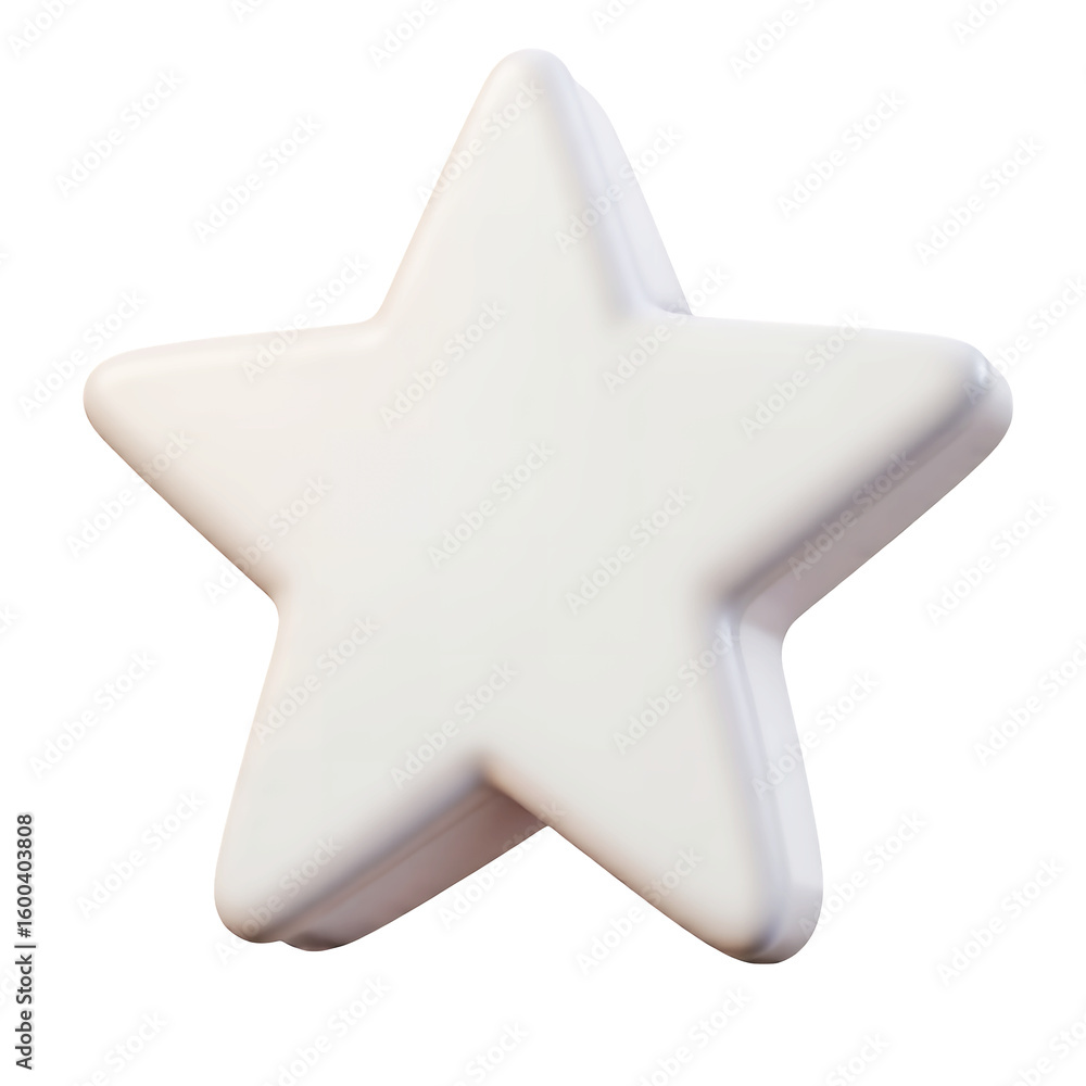 Aufkleber a simple white star shape with five points isolated against on transparent background