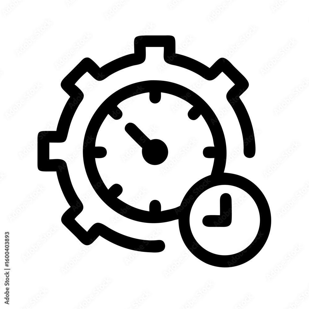 Poster time management efficiency productivity icon for business process automation and optimization tools
