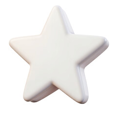 A simple white star shape with five points isolated against on transparent background