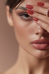 Close-up of a womans hand wearing a diamond ring