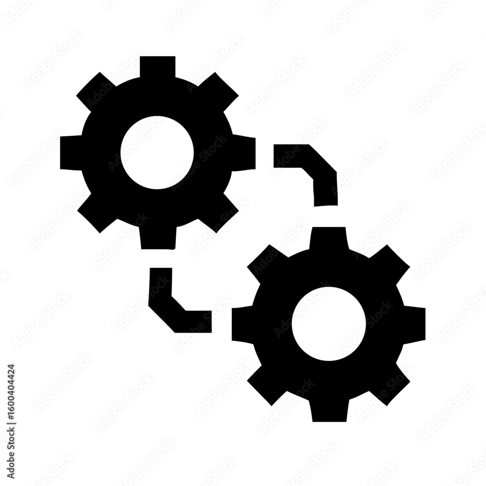 Poster gears mechanism vector illustration for engineering processes and automation technology design conce