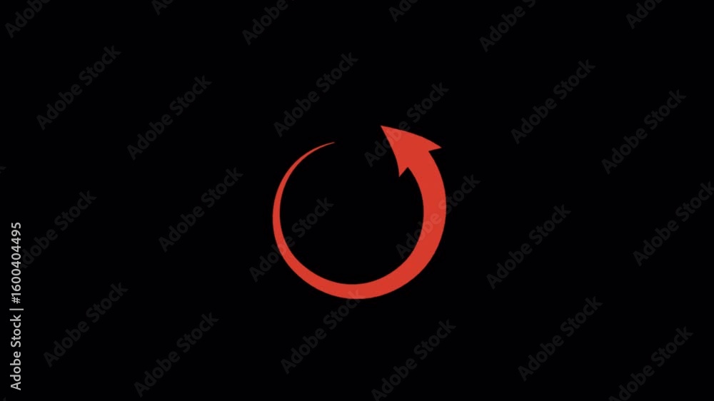 Poster animated red circular arrow looping motion graphic