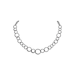 Pearl Necklace line art timeless classic jewelry outline