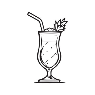 black and white cocktail drink clip art preview