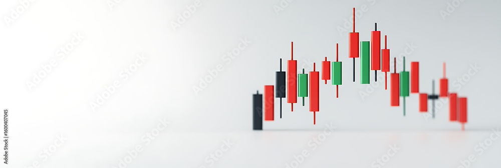 Poster candlestick chart: visual representation of stock price movements. a common way to visualize price c