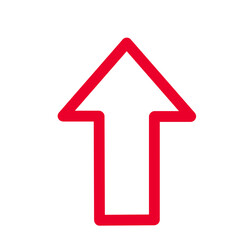 red arrow icon on white background