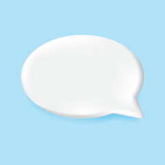 3d Speech bubble Blank Chat message notification. white chat icon 3d Vector popup, Round Ellipse chat icon 3d Vector popup. Realistic 3d design for your conversation ,social media  your website