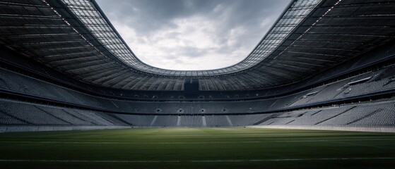 Allianz Arena: A Colossal Stadium Under a Cloudy Sky