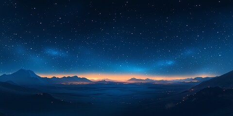 Fototapeta premium Starry Night Desert Landscape