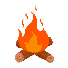 bonfire vector illustration on white background