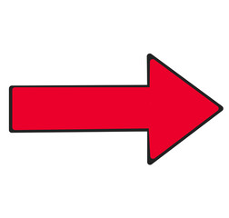 red arrow icon on white background