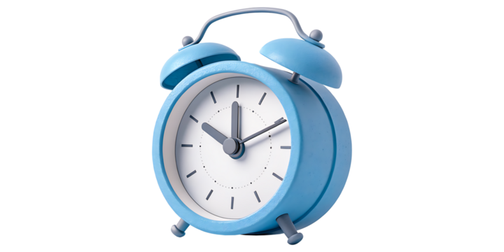 Charming retro alarm clock in a bright, inviting blue hue ready to signal important moments - Powered by Adobe