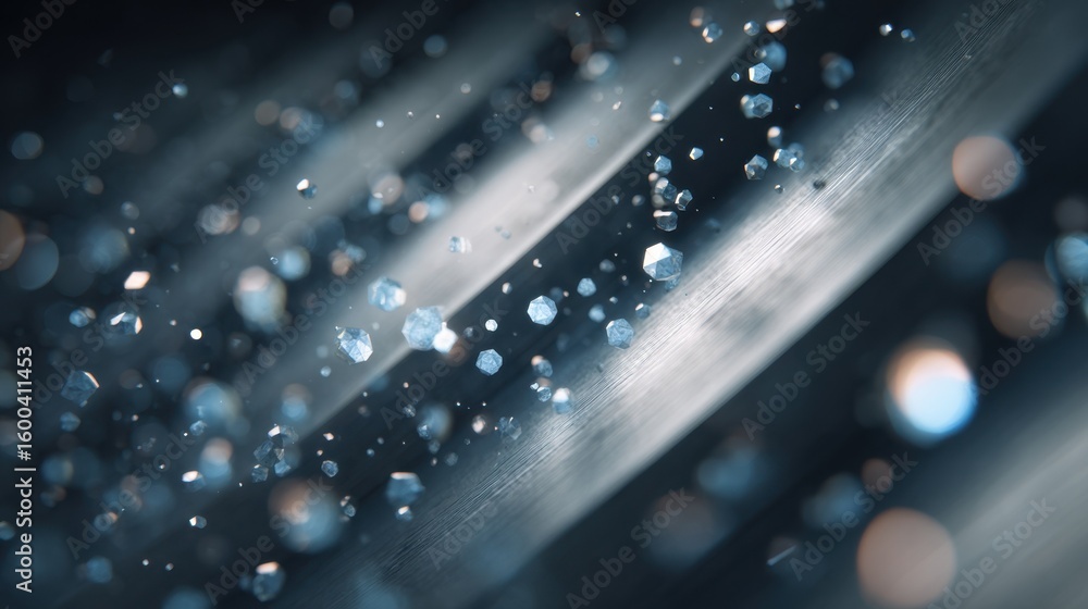 Poster microscopic grooves and channels of a diamond nanovalve are highlighted by soft lighting, showcasing