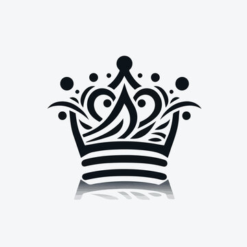 Tribal Crown Vector with Elegant Ornamental Swirls and Geometric Symmetry