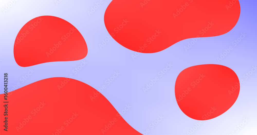Poster gradient blue abstract background with gradient red fluid shape