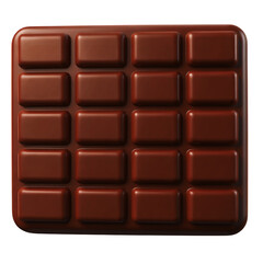 Obraz premium A full chocolate bar with twenty four squares against on transparent background