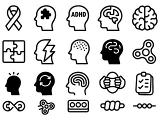 Fototapeta premium human head icons set
