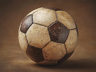 Retro football still life close-up