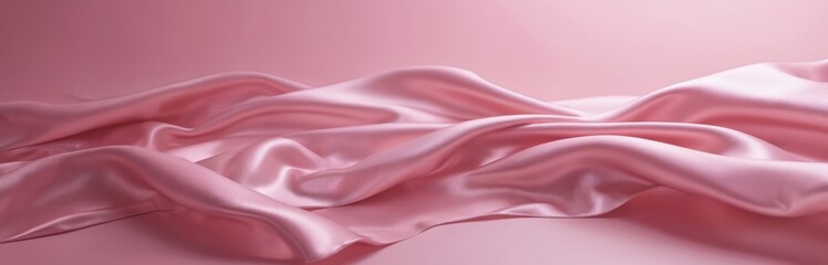 Obraz premium Vibrant pink scene with large, irregularly shaped pink flower in bloom. Smaller, lighter pink flowers surround center, adding depth, perspective. Flat surface of pink flowers creates uniformity,