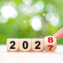 Images for the New Year 2026 and 2027,
various motifs with fireworks, dice, streets, as well as futuristic and traditional designs with clover leaves