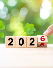 Images for the New Year 2026 and 2027,
various motifs with fireworks, dice, streets, as well as futuristic and traditional designs with clover leaves