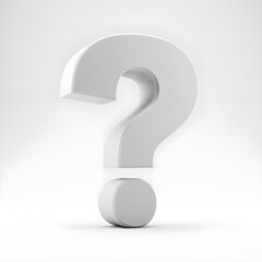 question mark on white
