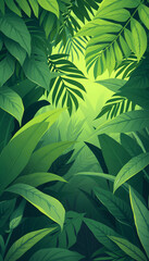 Obraz premium tropical jungle foliage, green nature background, green leaf. White tone