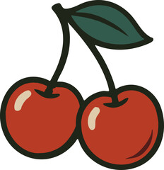 Classic slot machine cherry symbol in vintage casino style illustration