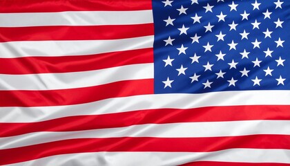 Fototapeta premium United States flag with thirteen red and white stripes and blue field with fifty white stars