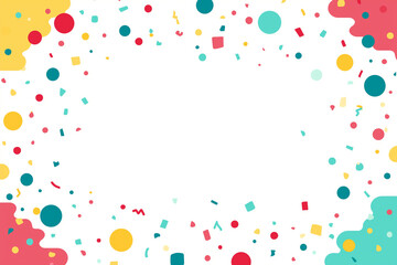 Festive Confetti and Ribbon Background with Blank Space in Center for Celebration and Party Design
