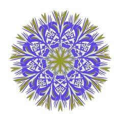 blue abstract floral on white background