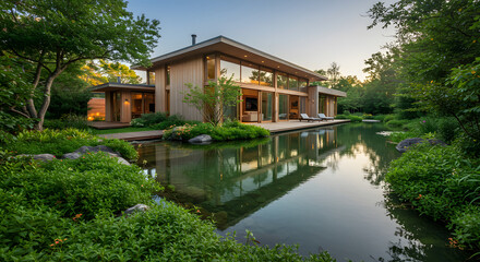 Obraz premium house with natural pool 