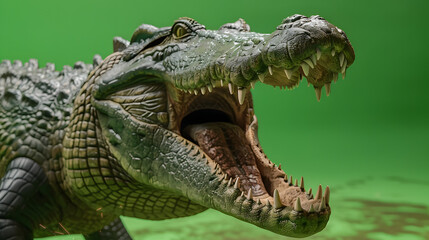 Fototapeta premium deinosuchus giant prehistoric crocodile on green screen background