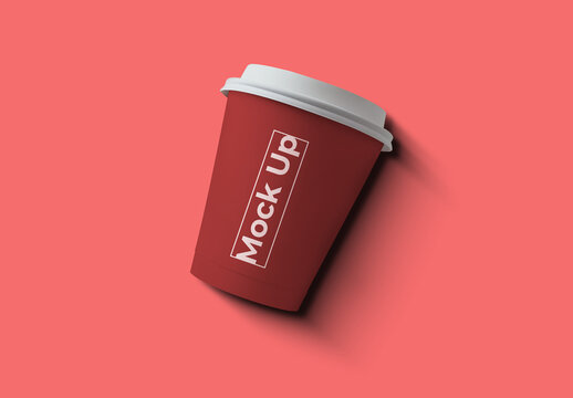 Editable Realistic Paper Coffee Cup Mockup
